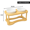 Comedouro Bebedouro Duplo Elevado Para Caes Cachorros E Gatos 320ML Branco Verde Rosa
