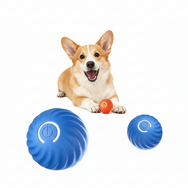 Bola Interativa Inteligente USB – Corre Sozinha! Ideal p/ Cães e Gatos, Anti-Estresse