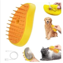 Escova Vapor 3 em 1 Elétrica p/ Cães e Gatos - Remove Pelo, Massagem, Pente p/ Pelos