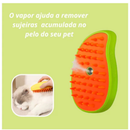 Escova Vapor 3 em 1 Elétrica p/ Cães e Gatos - Remove Pelo, Massagem, Pente p/ Pelos